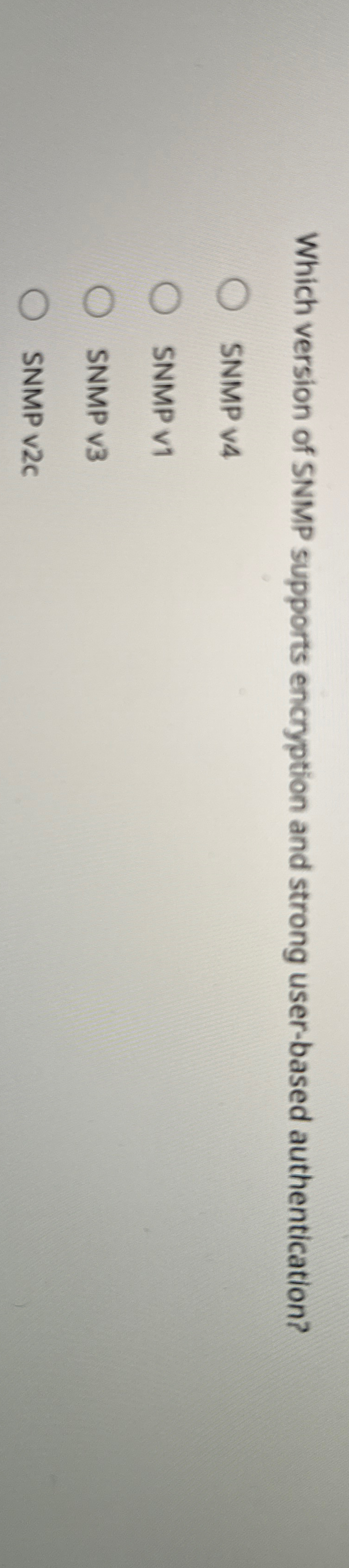 Which version of SNMP supports encryption and