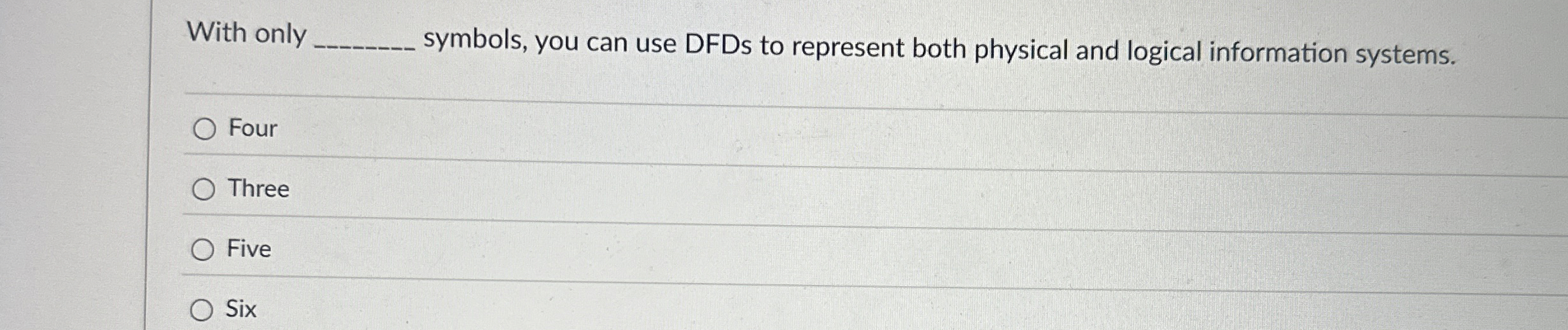 With only symbols, you can use DFDs to represent