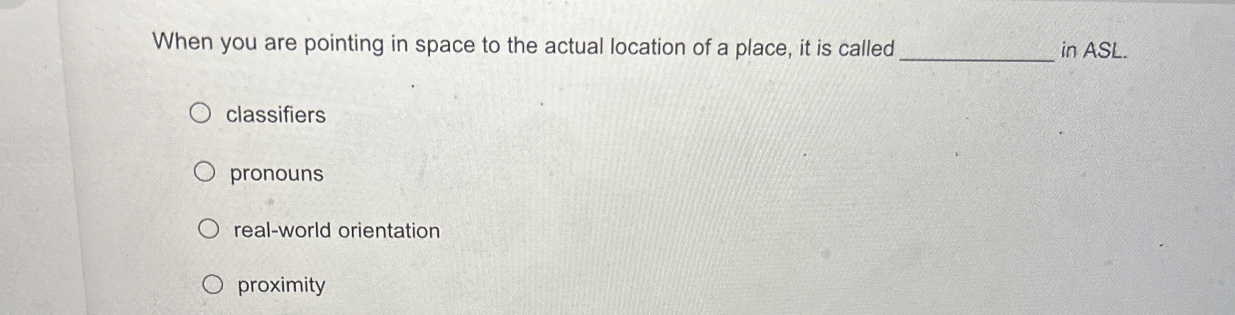 When you are pointing in space to the actual