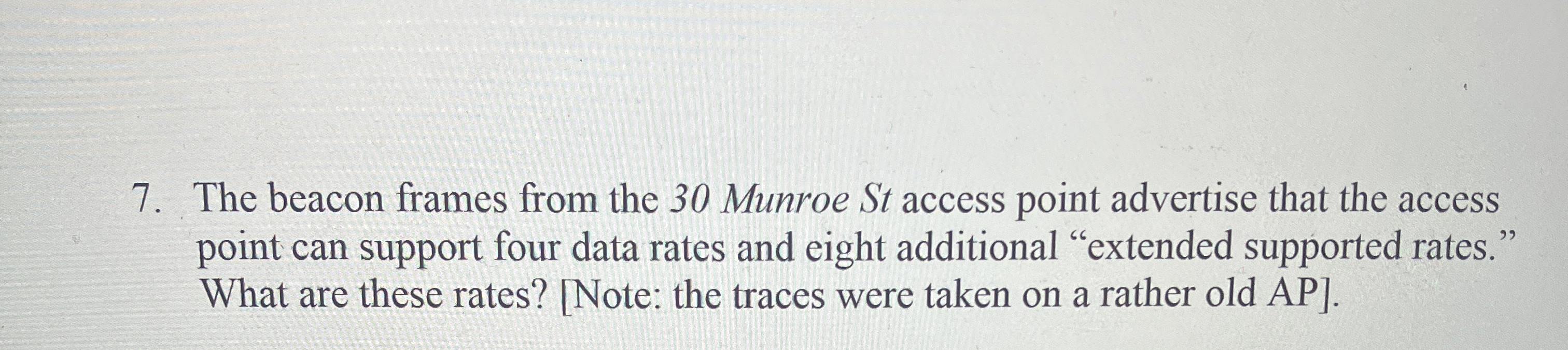 The beacon frames from the 3 0 Munroe St access