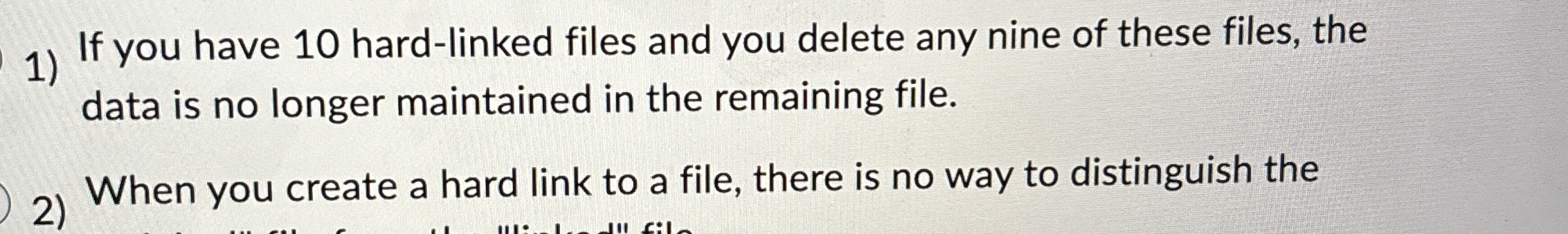 If you have 1 0 hard - linked files and you