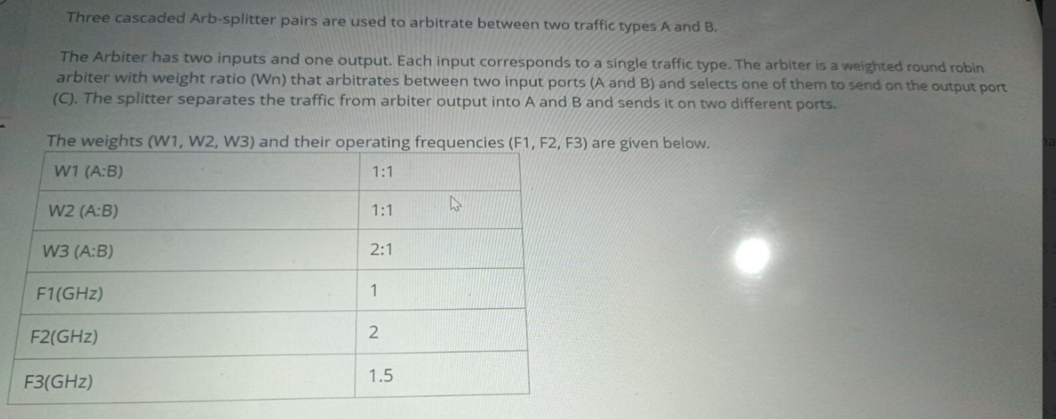 Three cascaded Arb - splitter pairs are used to
