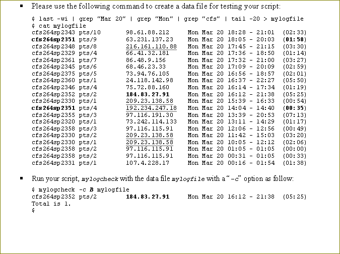 write a program using perl called mylogcheck, to