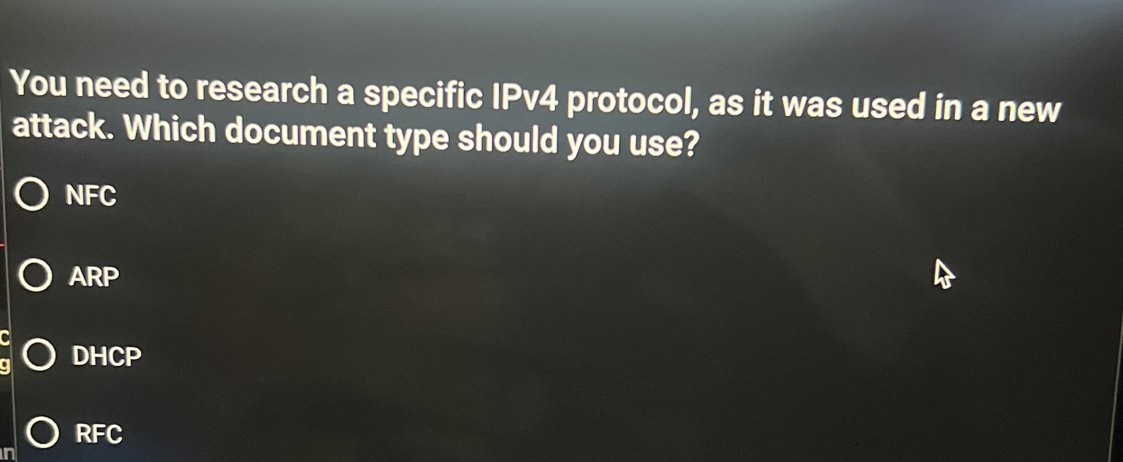 You need to research a specific IPv 4 protocol,