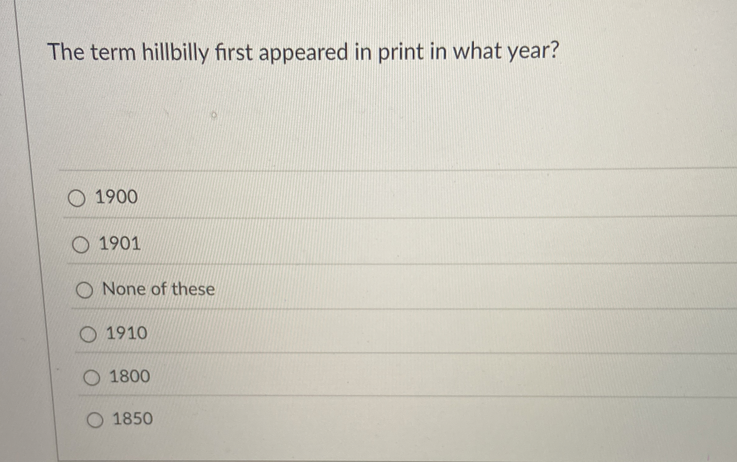 The term hillbilly first appeared in print in