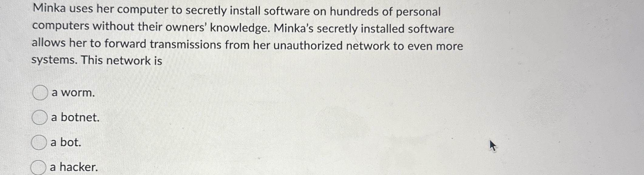 Minka uses her computer to secretly install