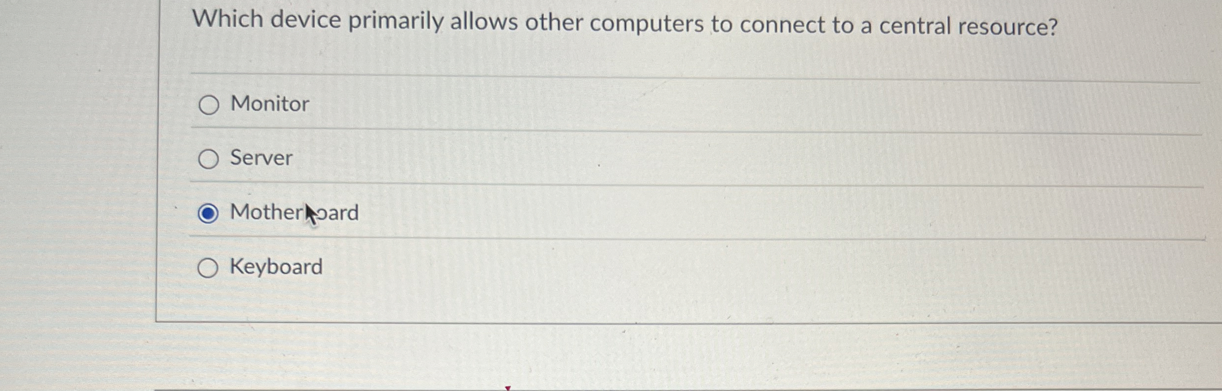 Which device primarily allows other computers to