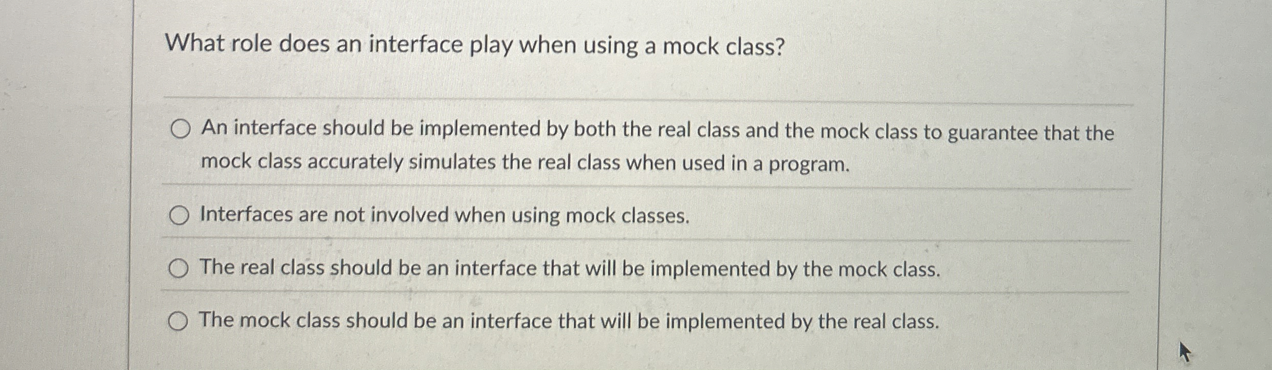 What role does an interface play when using a