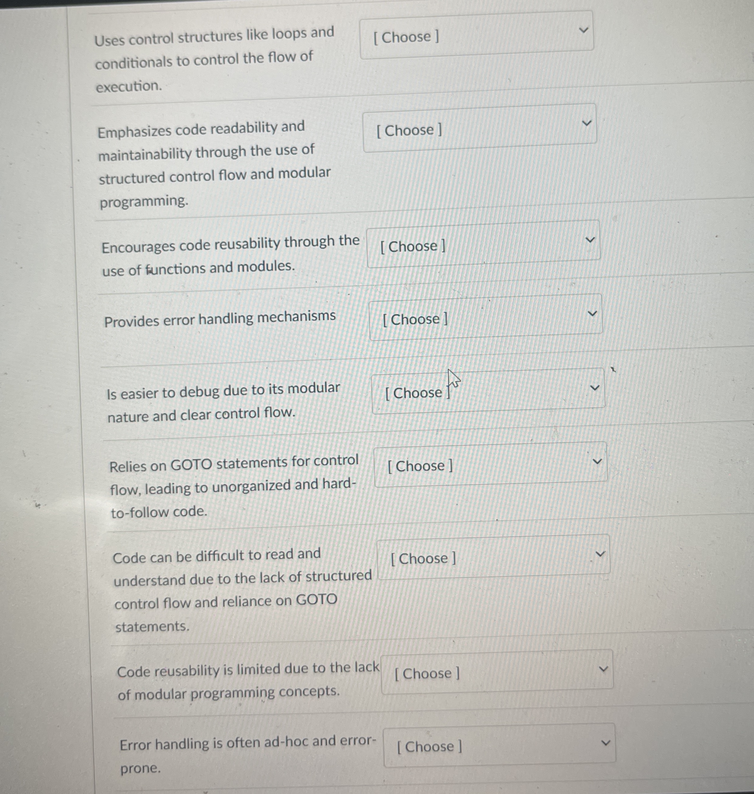 Uses control structures like loops and