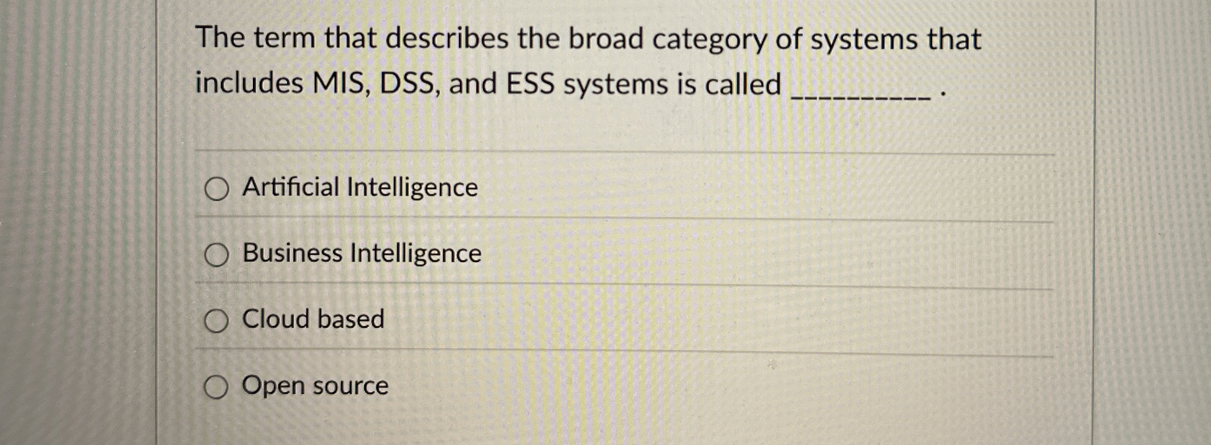 The term that describes the broad category of