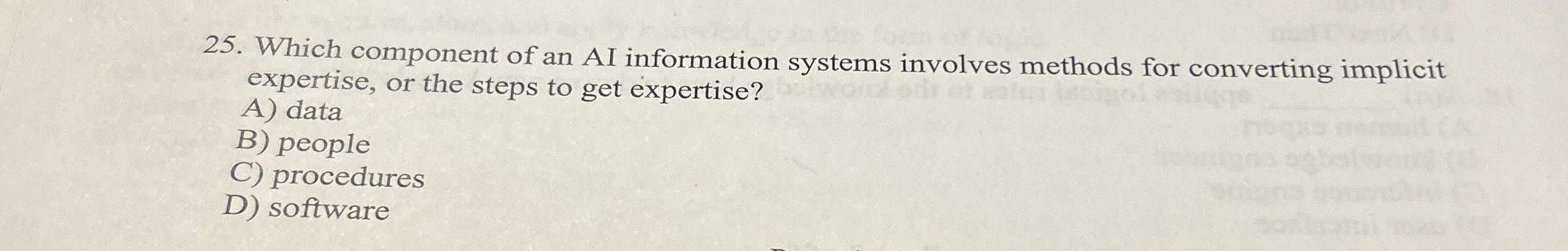 Which component of an AI information systems