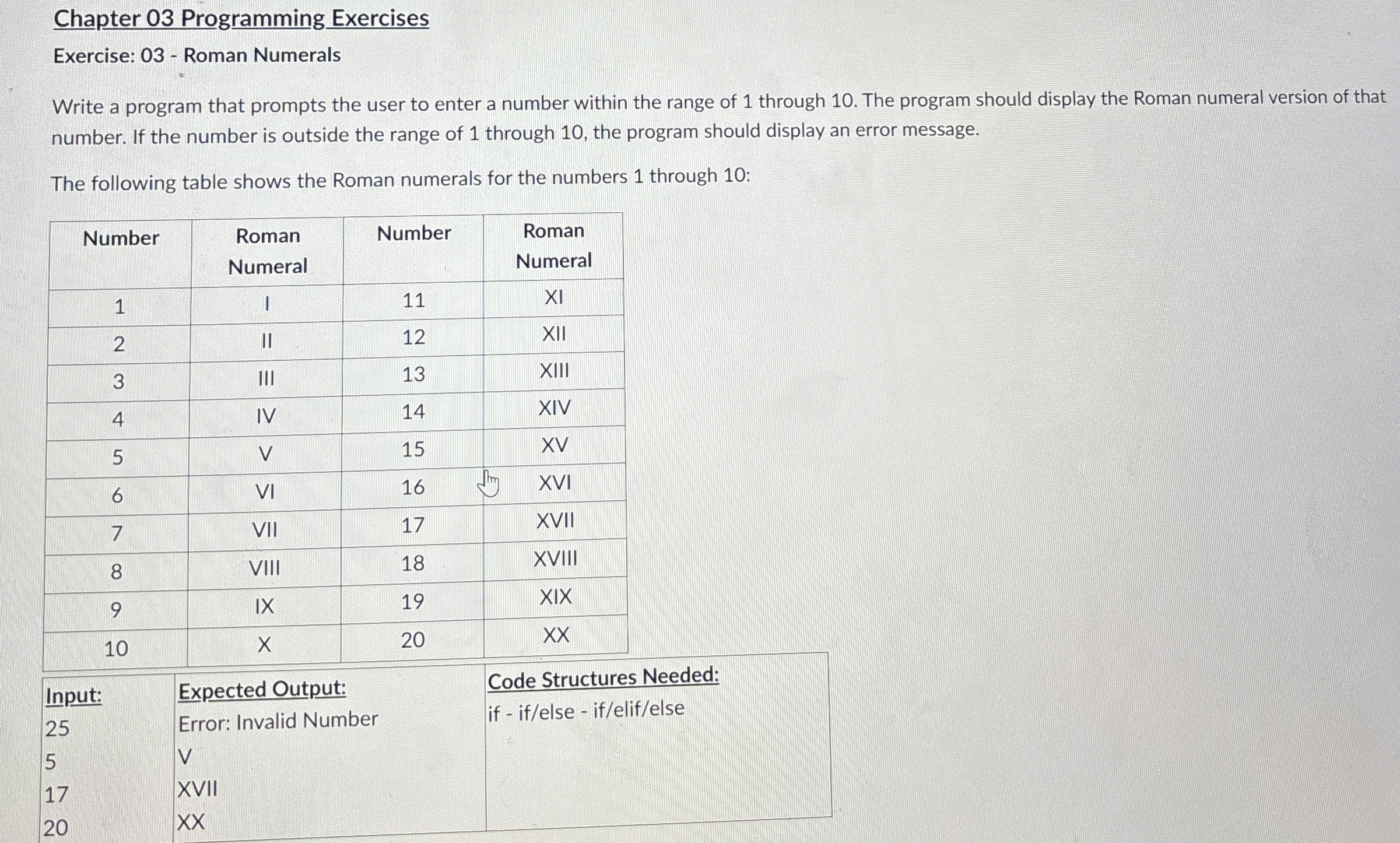 Chapter 0 3 Programming Exercises Exercise: 0 3 -