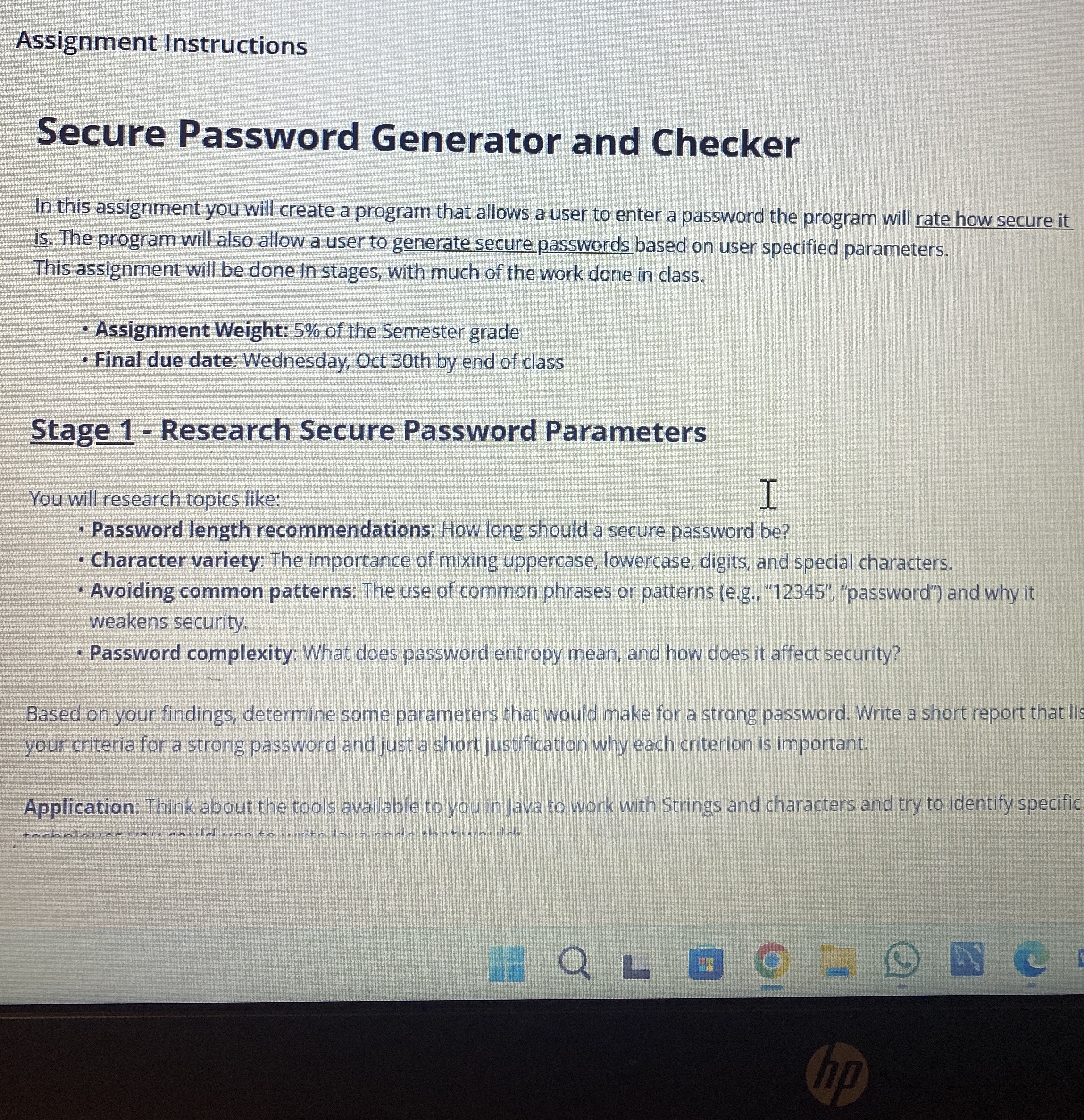 Assignment Instructions Secure Password Generator