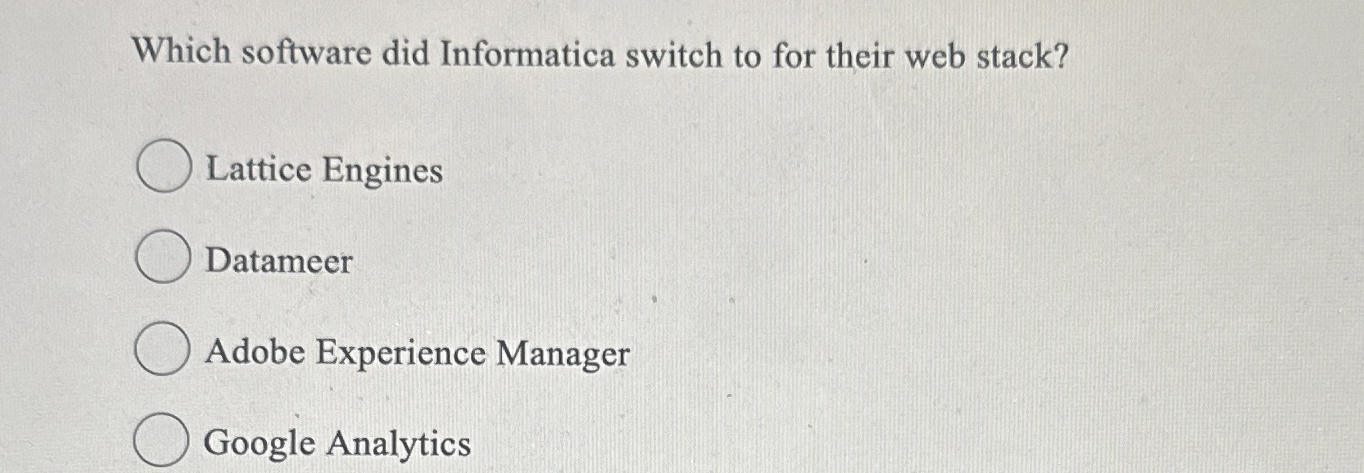 Which software did Informatica switch to for