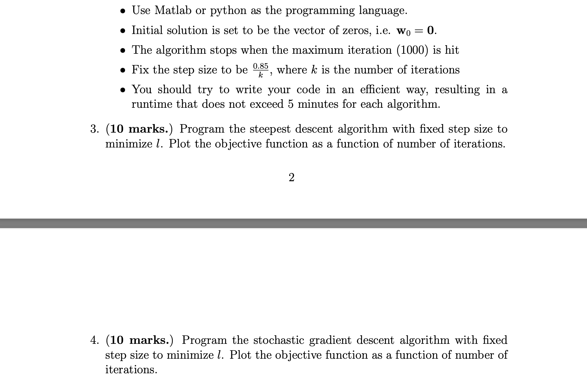 - Use Matlab or python as the programming