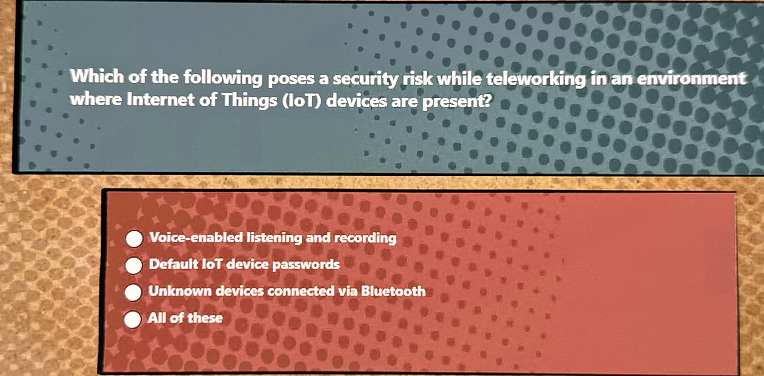 Which of the following poses a security risk