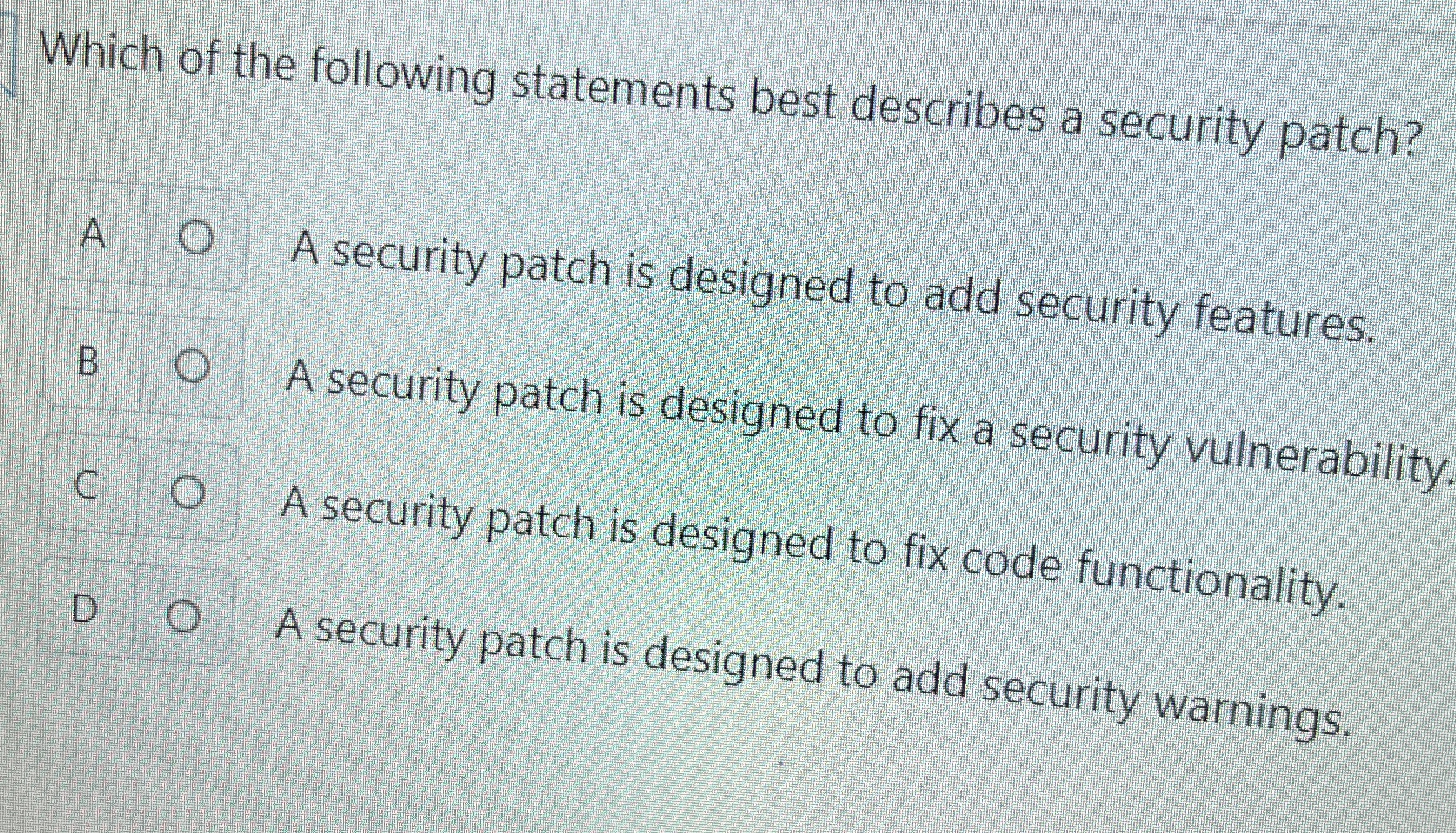 Which of the following statements best describes