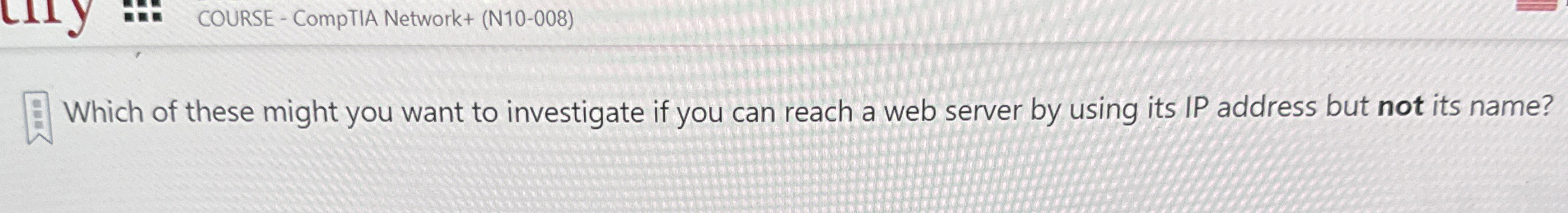 Which of these might you want to investigate if