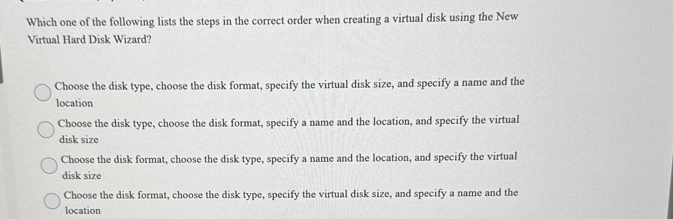Which one of the following lists the steps in the