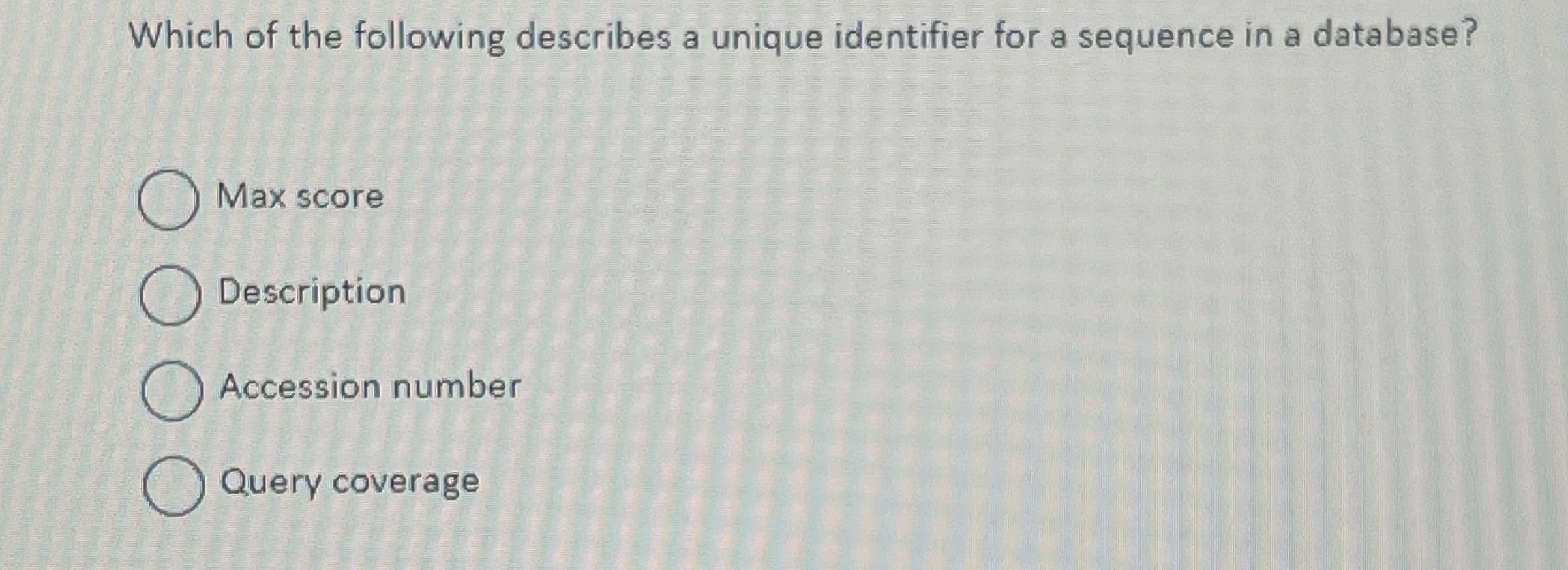 Which of the following describes a unique