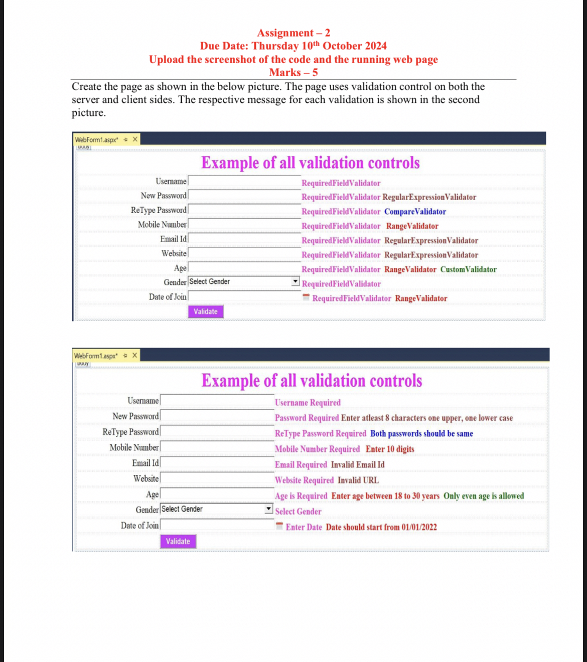 Assignment - 2 Due Date: Thursday 1 0 ? t h