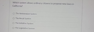 Which system allows ordinary citizens to propose