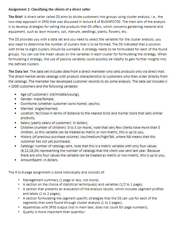 0 X Dataset assignment (1) - Cluster.sav
