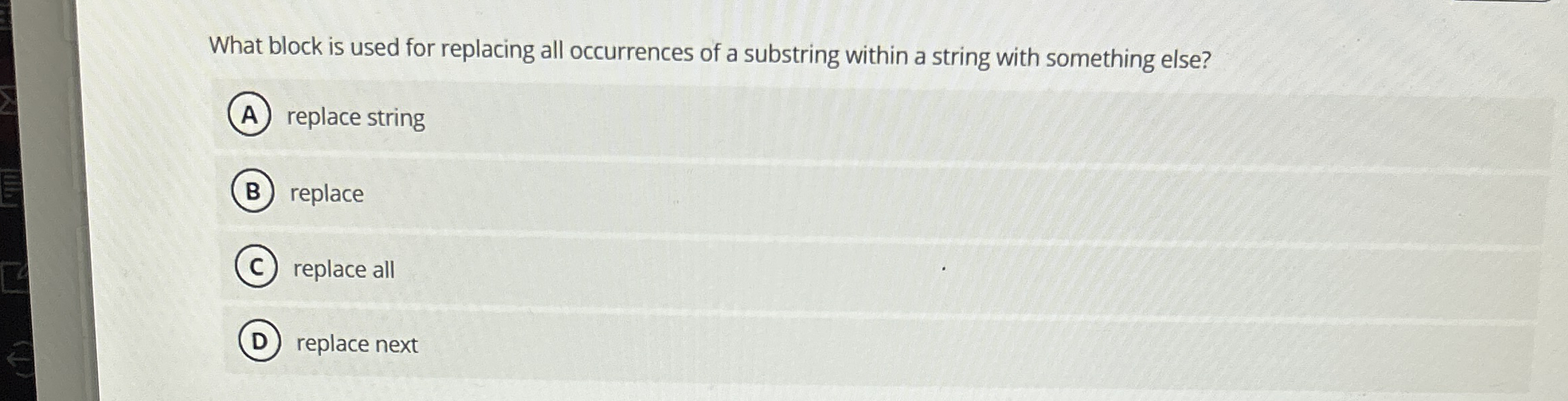 What block is used for replacing all occurrences