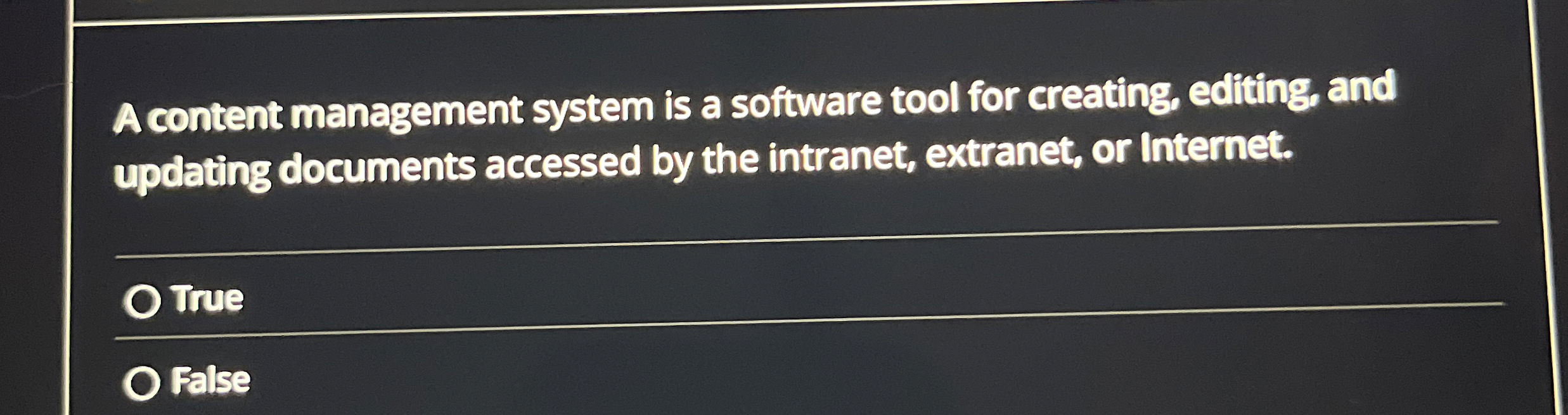 A content management system is a software tool