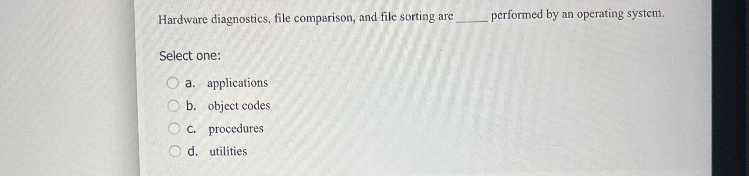 Hardware diagnostics, file comparison, and file