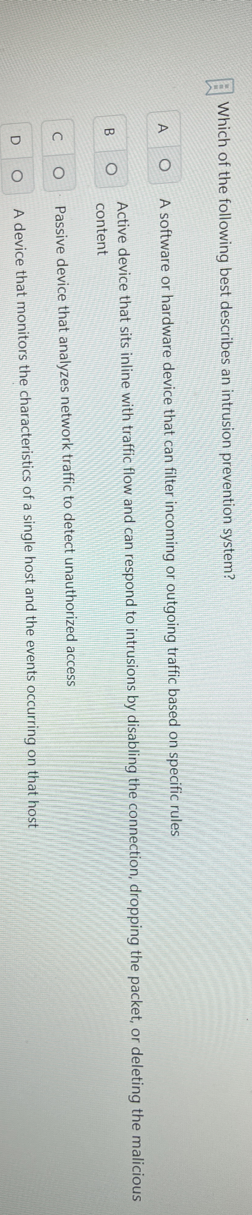 Which of the following best describes an