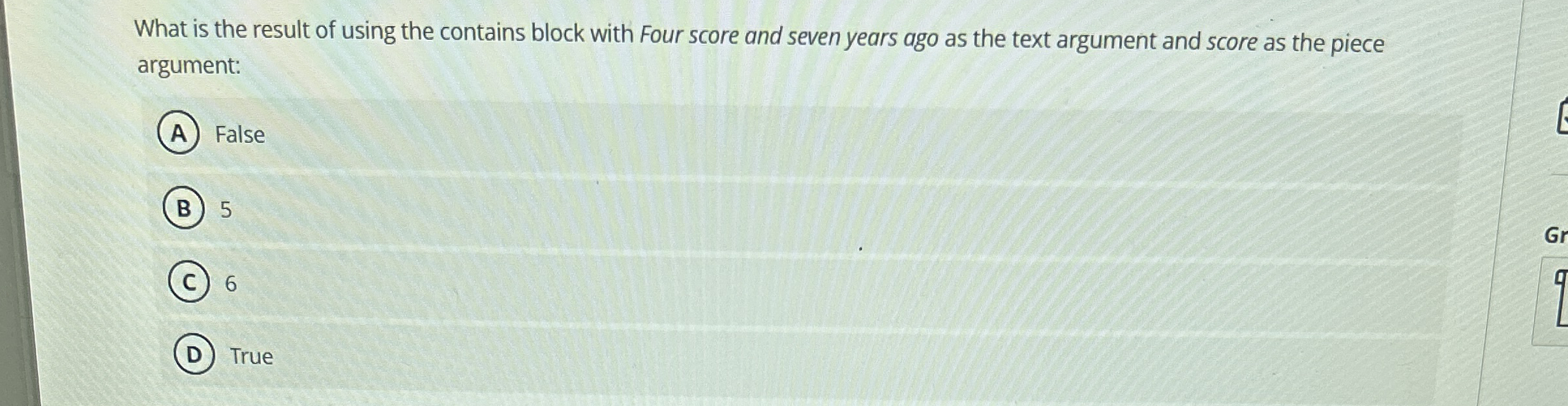 What is the result of using the contains block