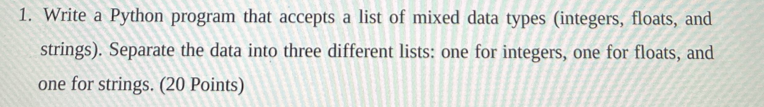 Write a Python program that accepts a list of
