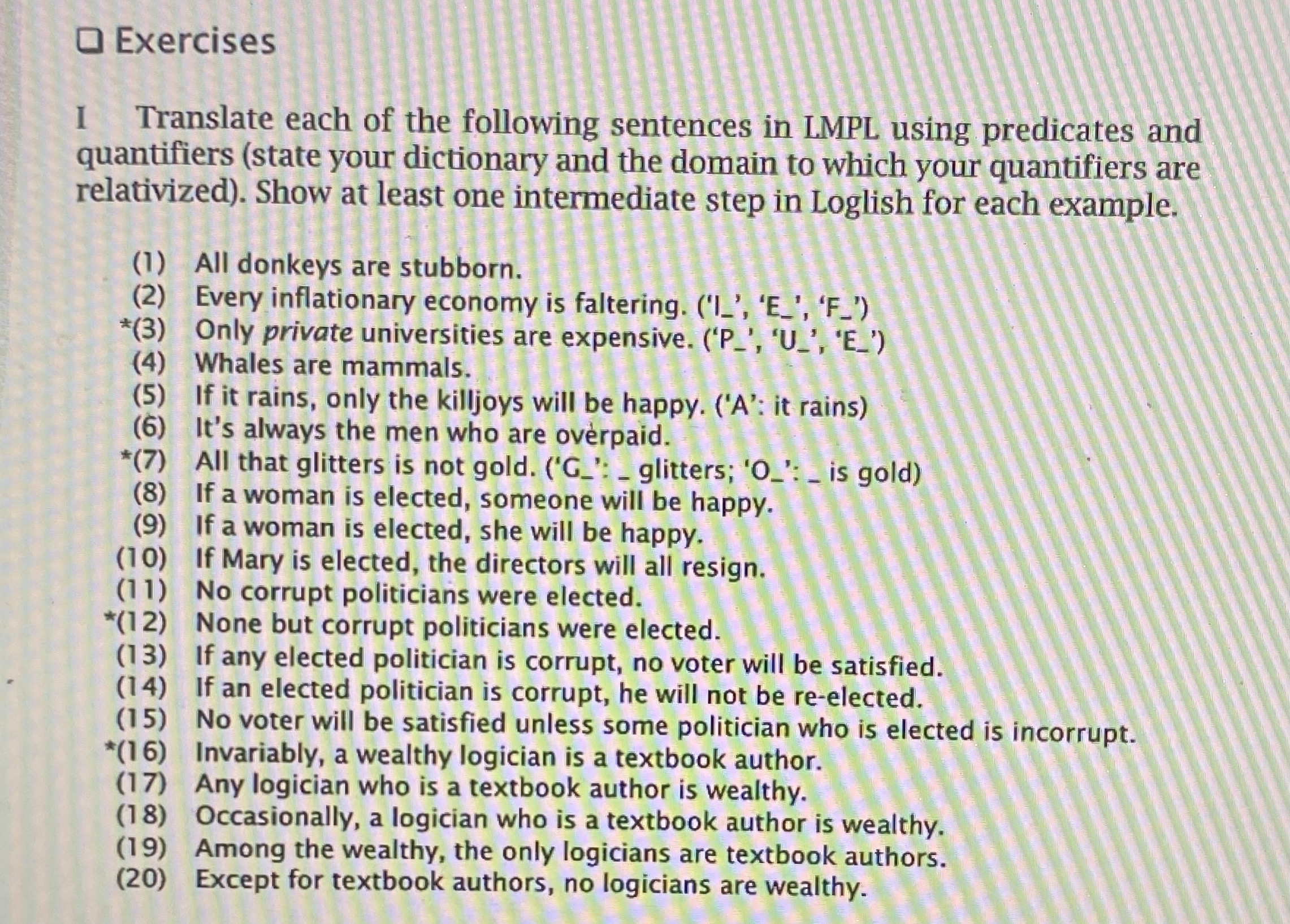 Can you answer 2 , 1 0 , and 1 1 Exercises I