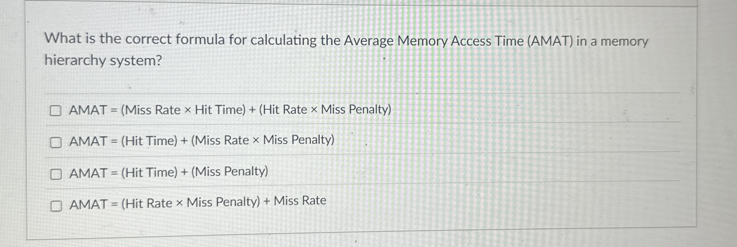 What is the correct formula for calculating the
