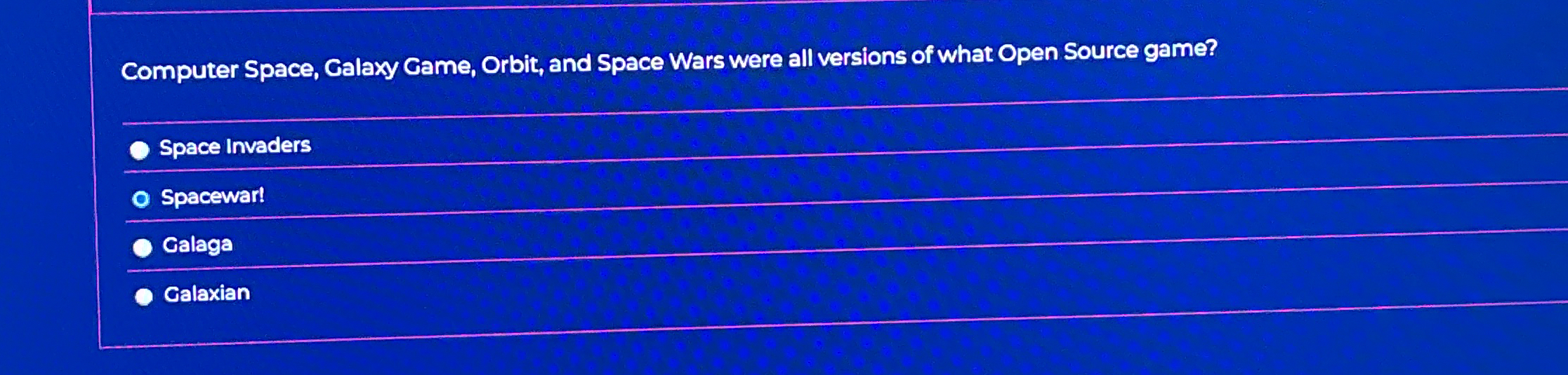 Computer Space, Galaxy Game, Orbit, and Space