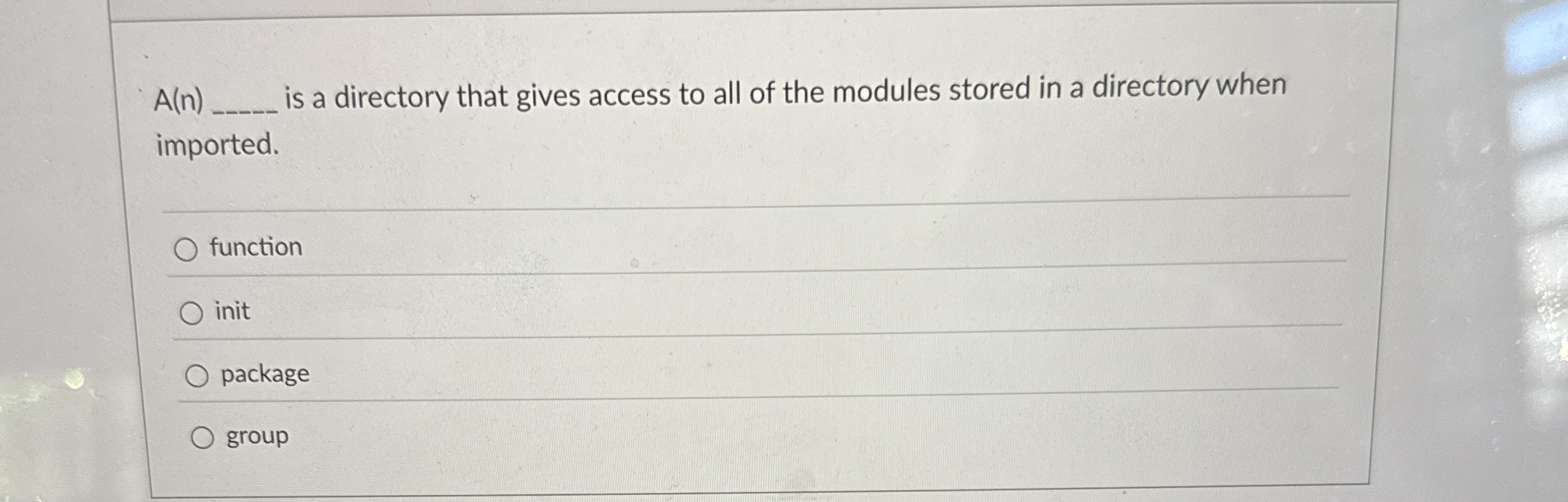 A ( n ) is a directory that gives access to all