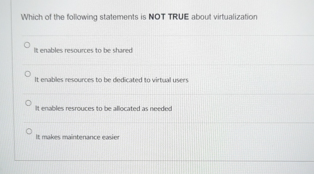 Which of the following statements is NOT TRUE