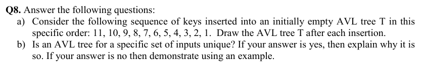 Q 8 . Answer the following questions: a )