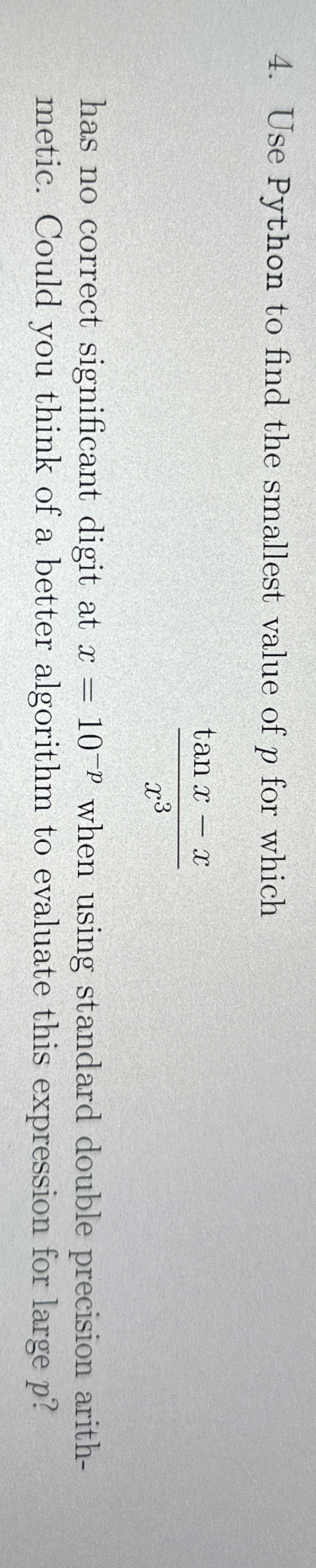 Use Python to find the smallest value of p for