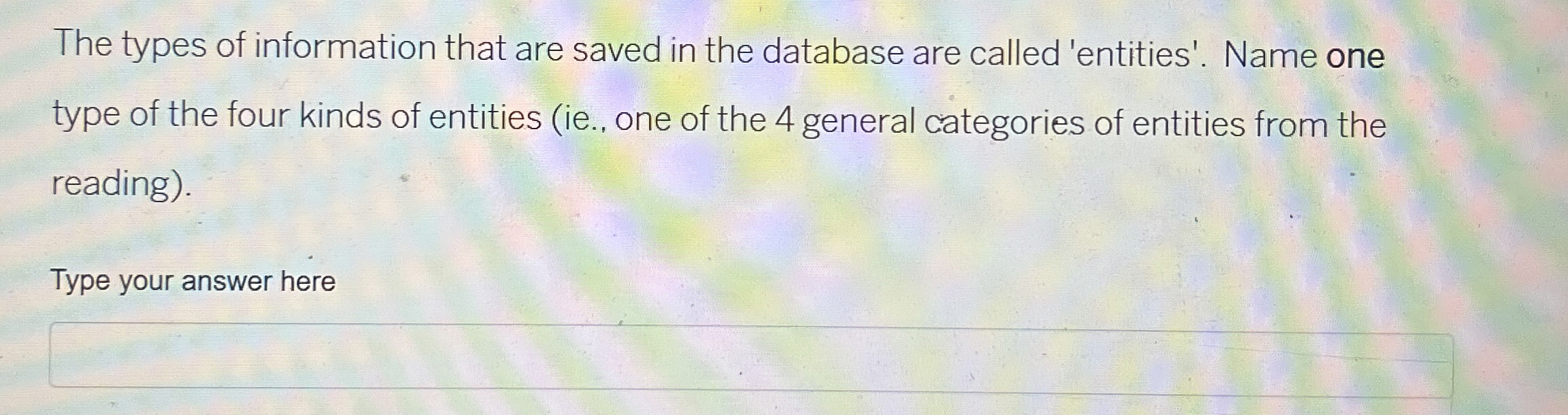 The types of information that are saved in the