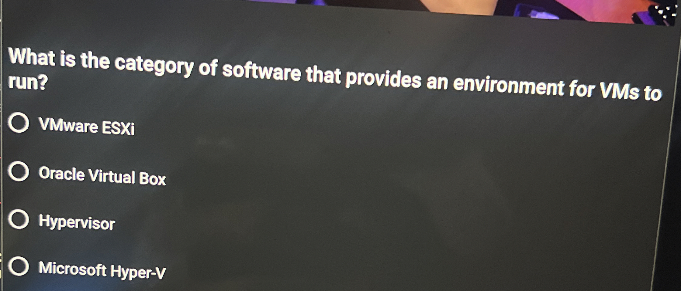 What is the category of software that provides an