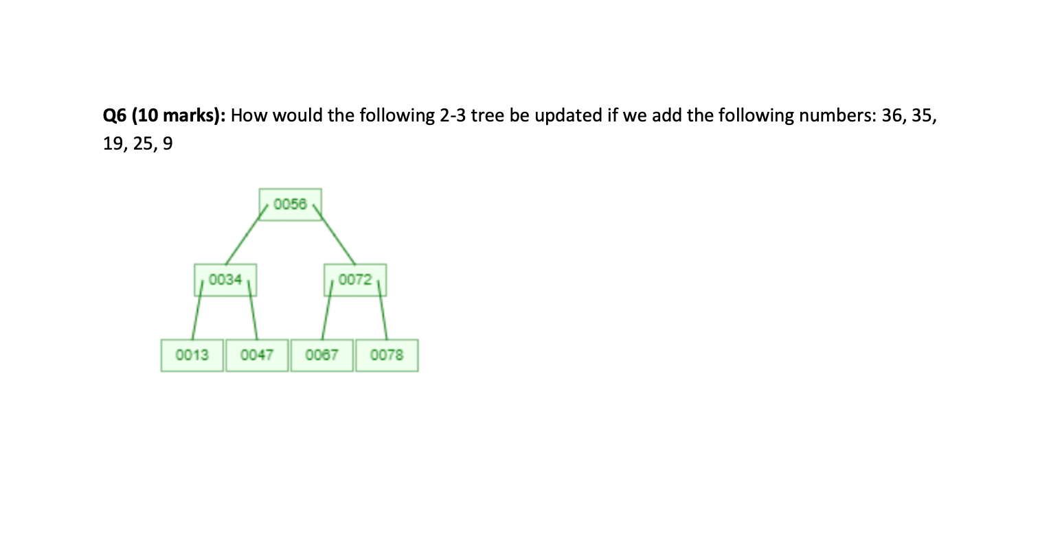 Q 6 ( 1 0 marks ) : How would the following 2 - 3