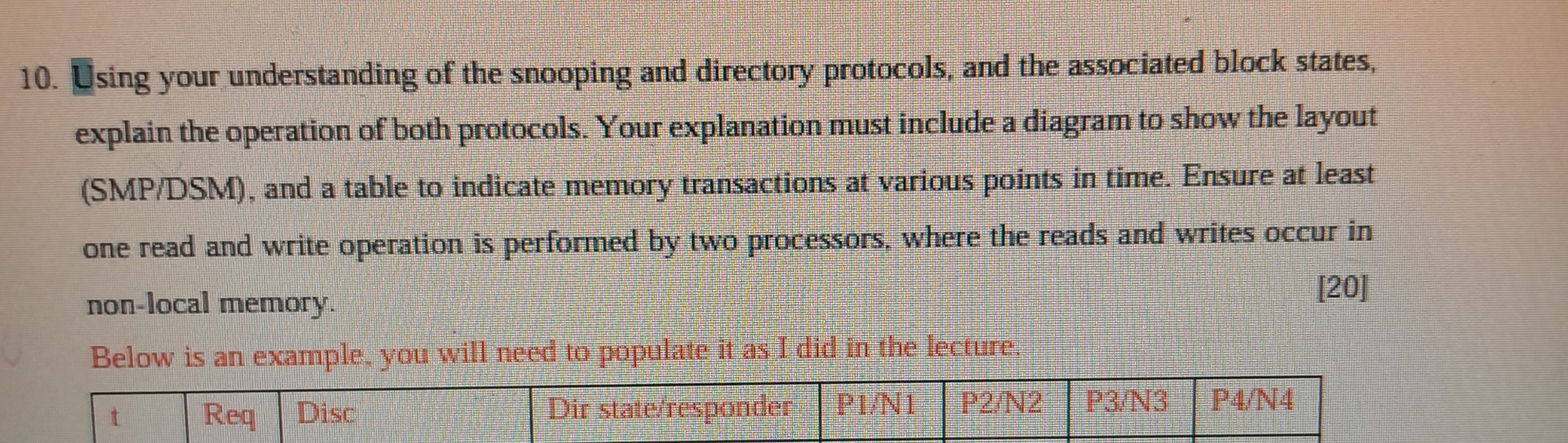 Using your understanding of the snooping and