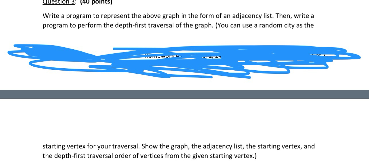 Write a program to represent the above graph in