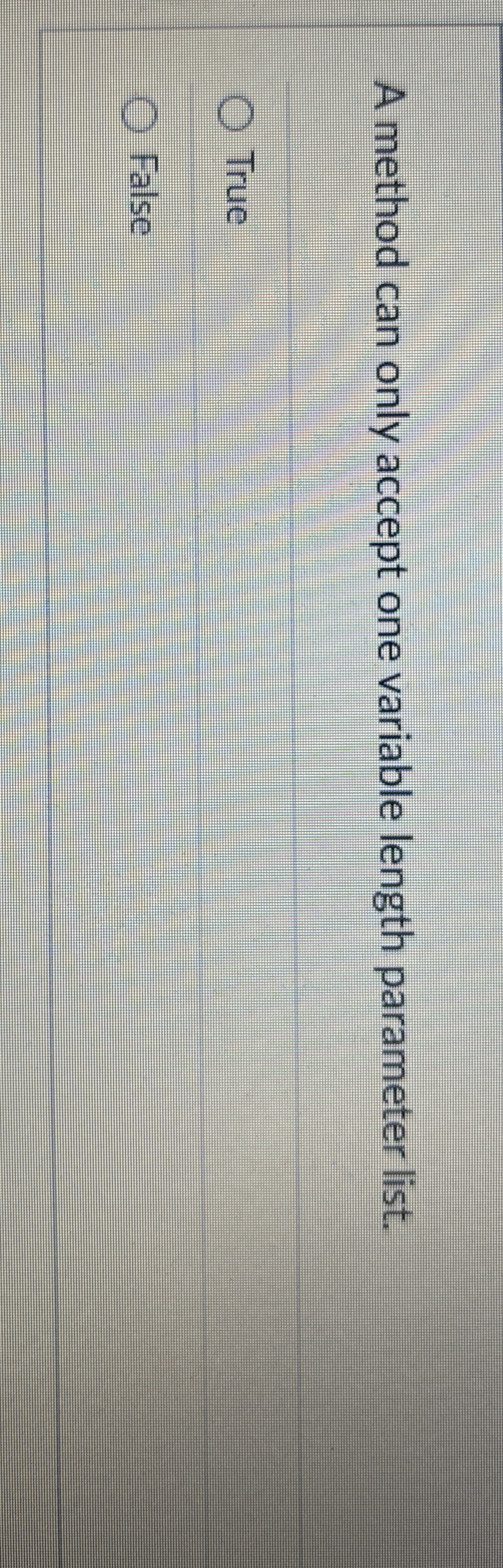 A method can only accept one variable length