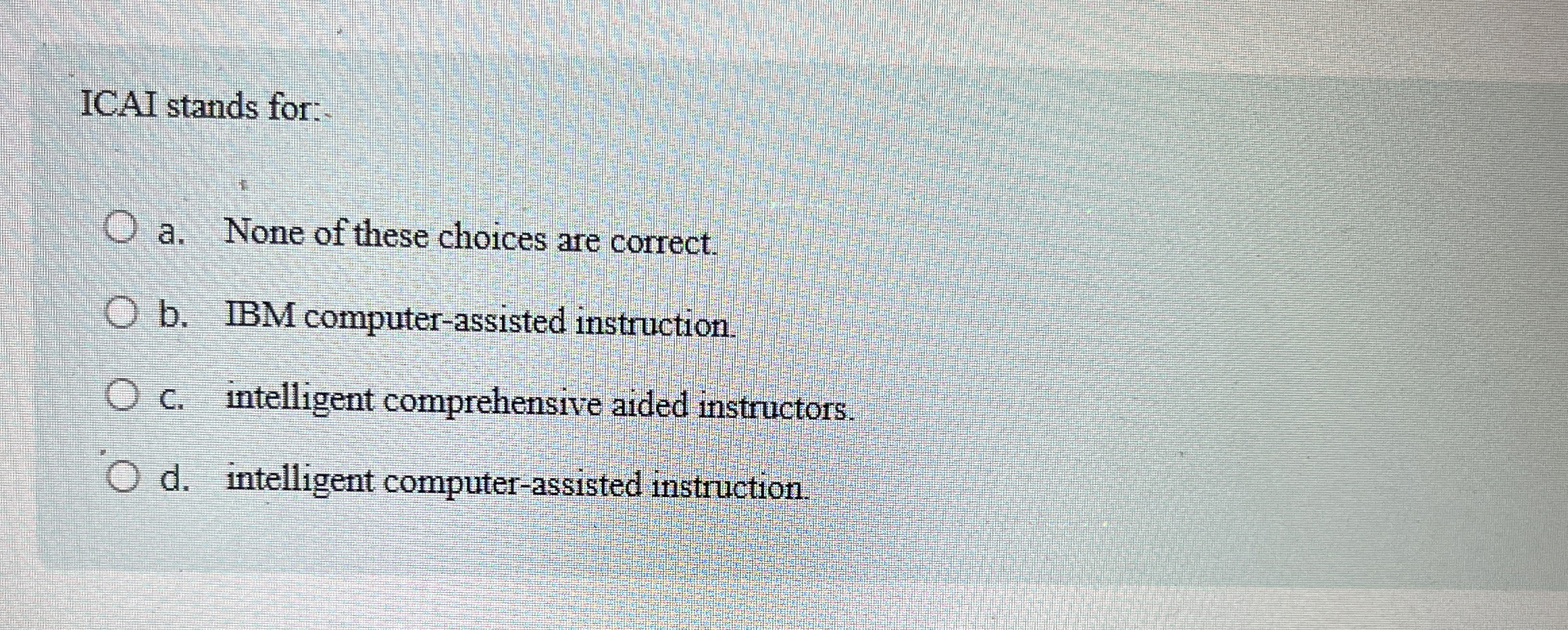 ICAI stands for: a . None of these choices are
