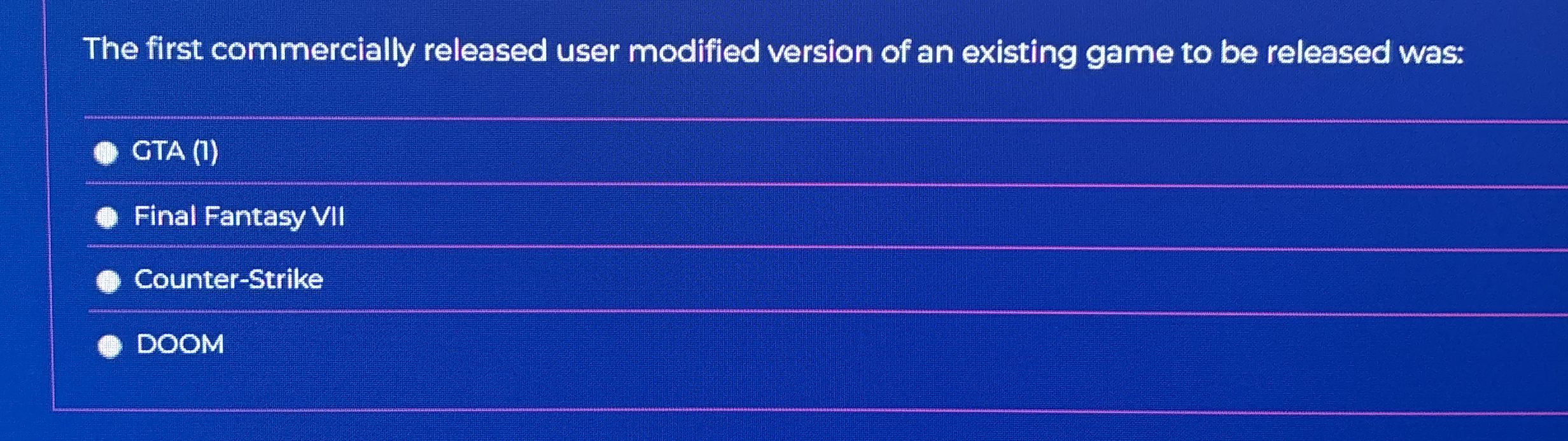 The first commercially released user modified