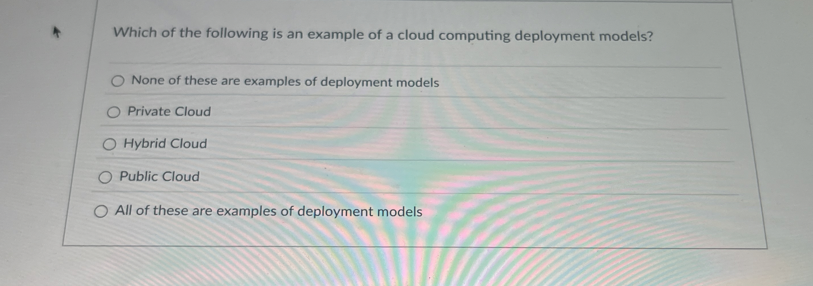 Which of the following is an example of a cloud