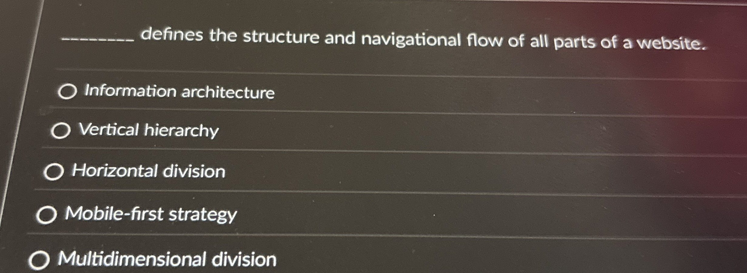 q , defines the structure and navigational flow